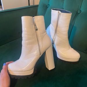 Dolls Kill White Platform Boots (size 8)
